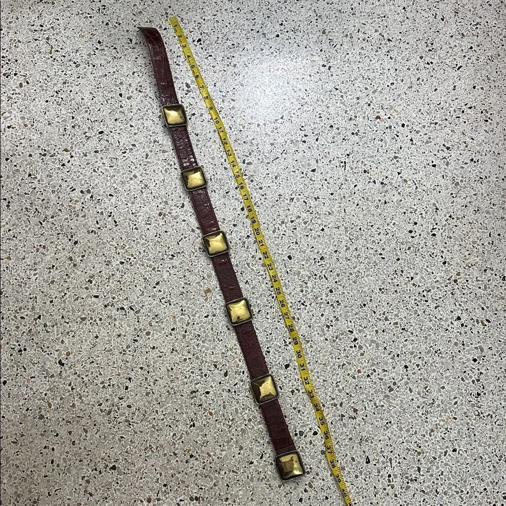 Vintage Ginnie Johansen brown brass made in Italy belt m medium boho